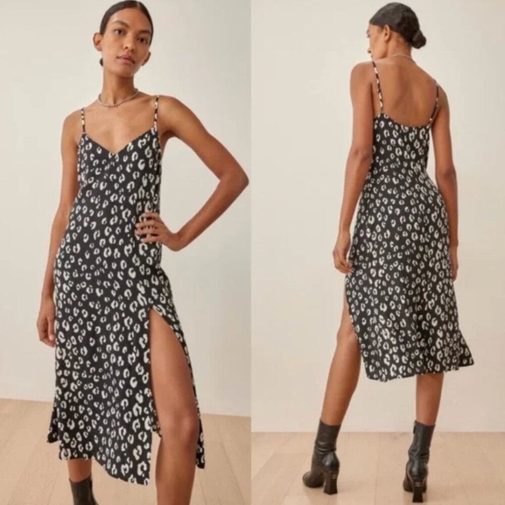 NWT Reformation Crimini Dress Black Cat Size 6